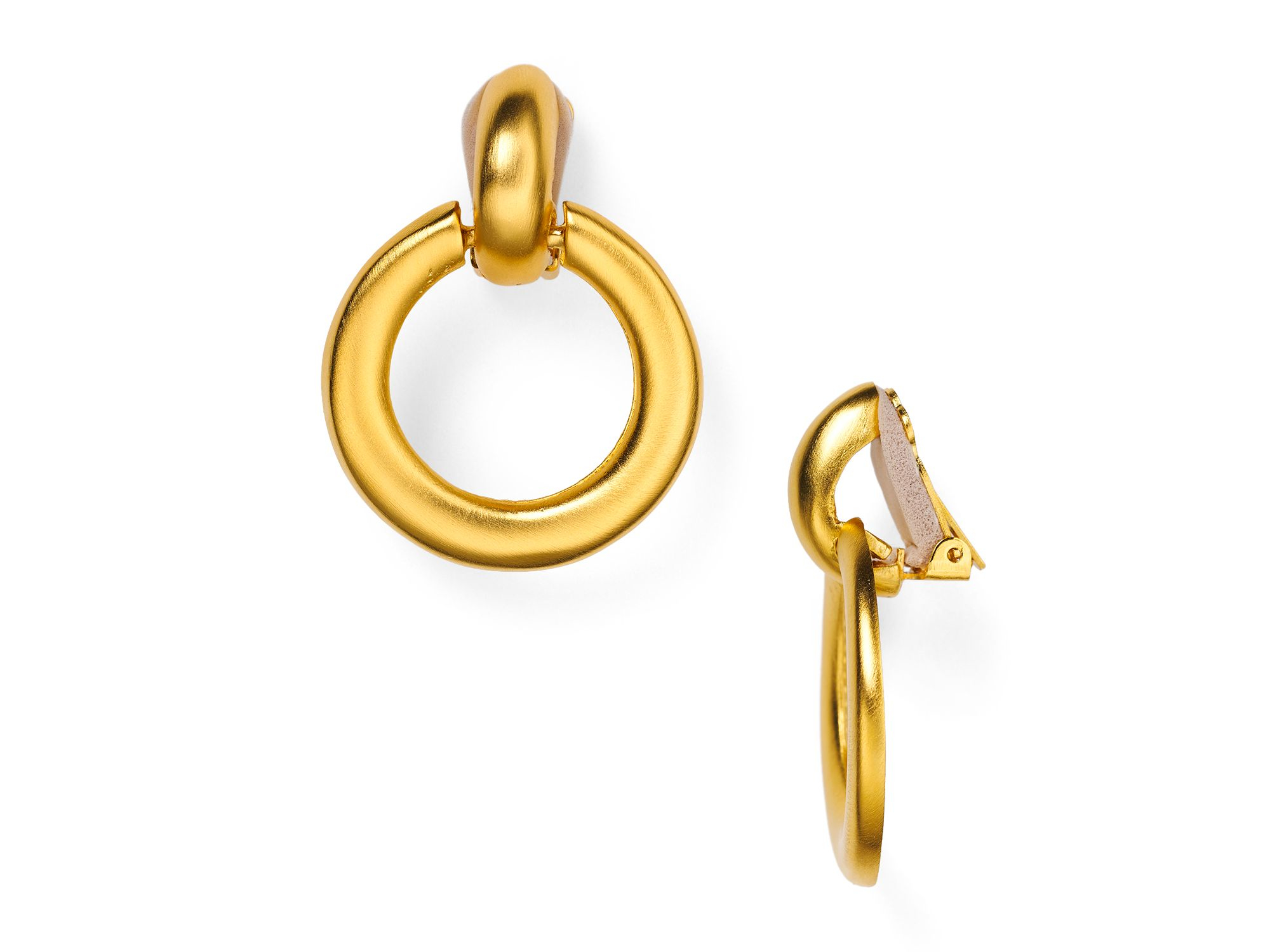 Lyst Kenneth Jay Lane Doorknocker Clip On Earrings In Metallic Gallery
