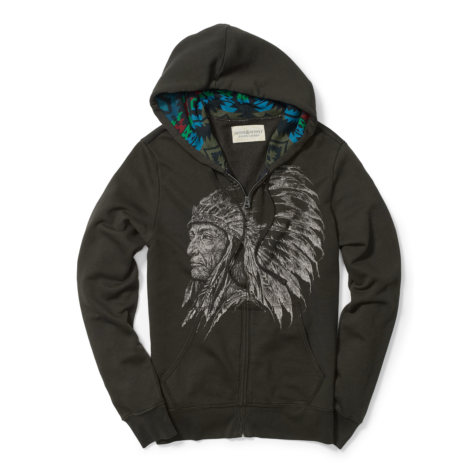 Lyst Denim & Supply Ralph Lauren Cotton Graphic Fullzip Hoodie in Black for Men