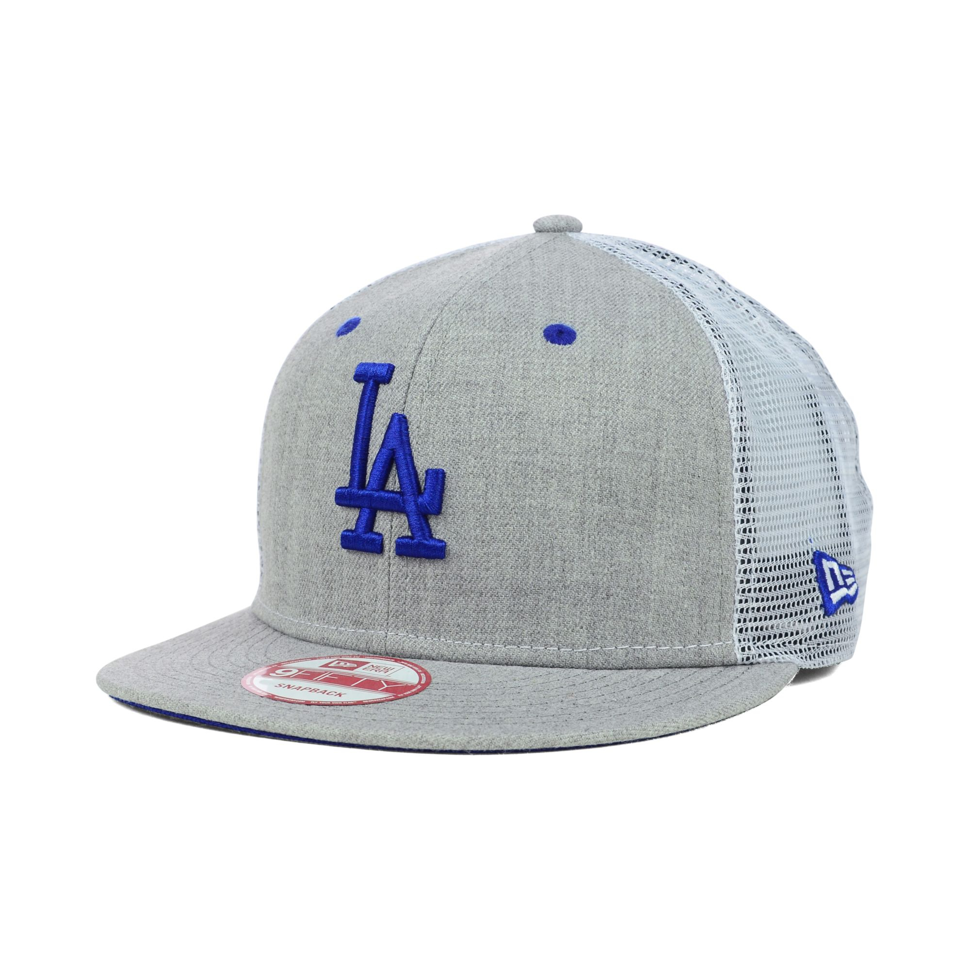 Ktz Los Angeles Dodgers Heather Trucker 9fifty Snapback Cap in Gray for