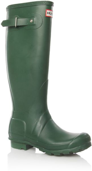 Hunter Green Original Tall Low Heel Wellington Boots in Green for Men ...