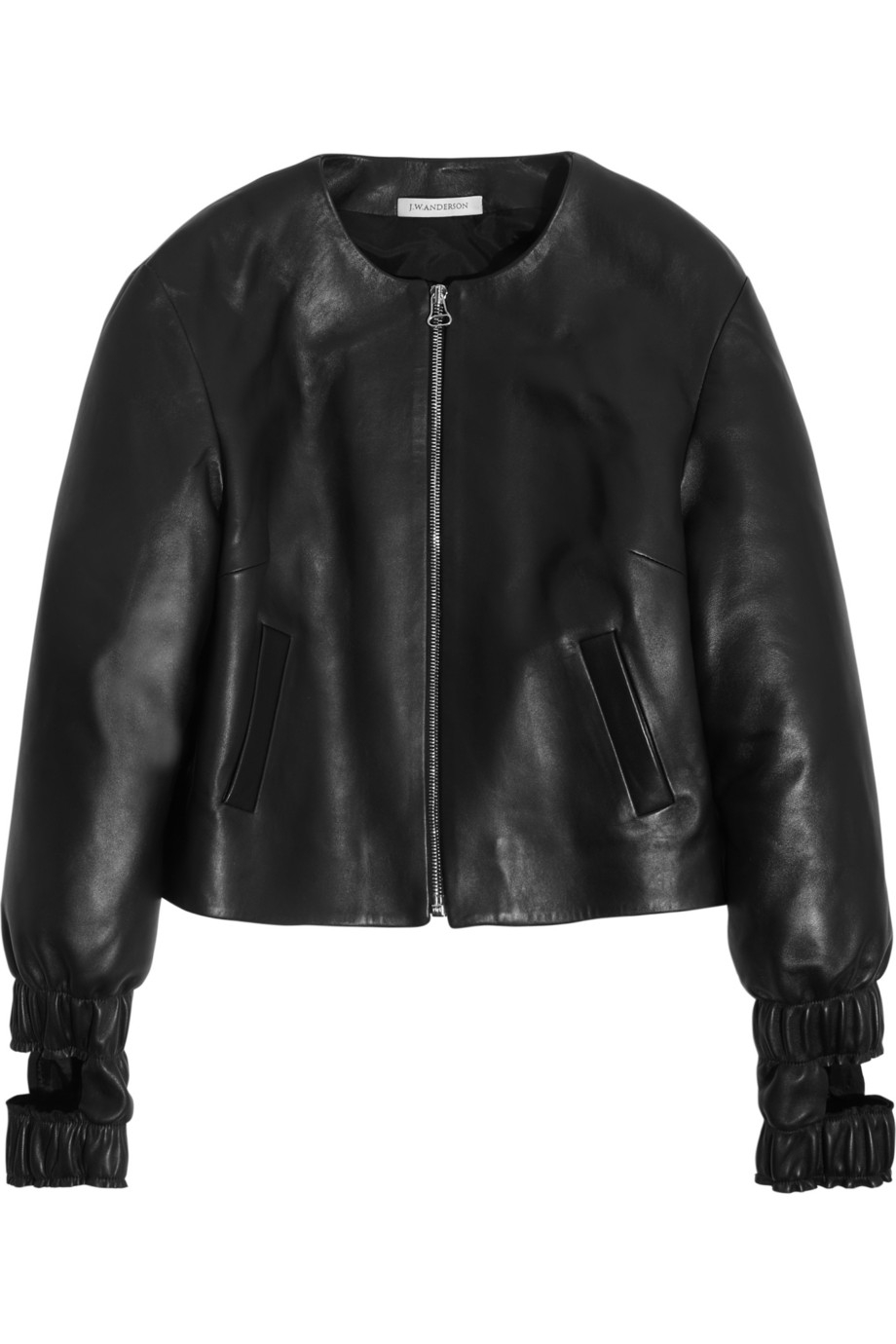 J W Anderson Cutout Cuff Leather Jacket In Black Save 66 Lyst J W Anderson Black Cutout Cuff Leather Jacket Lyst View Fullscreen