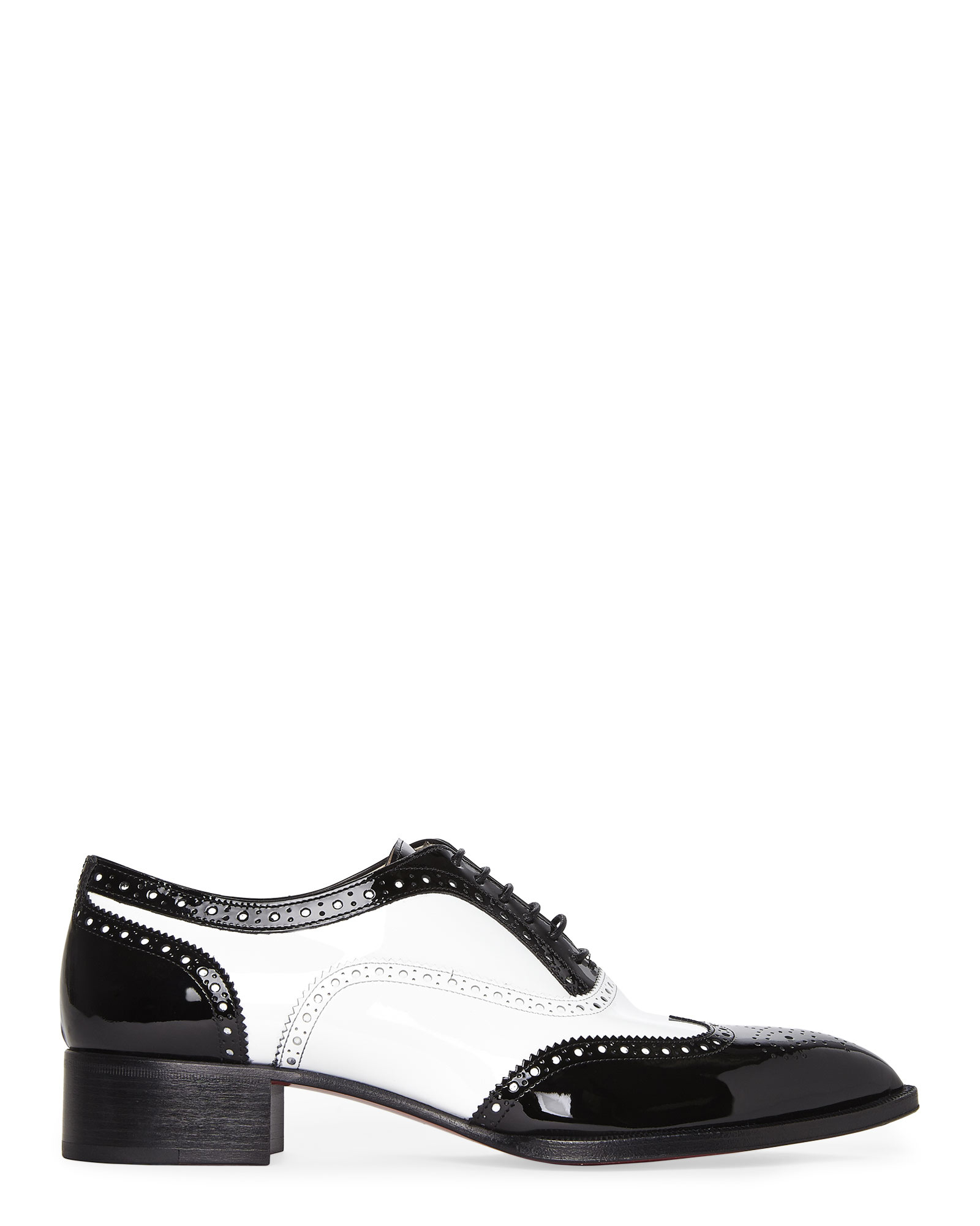 Christian louboutin Zazou Fiori Patent Oxfords in Black (Black ...