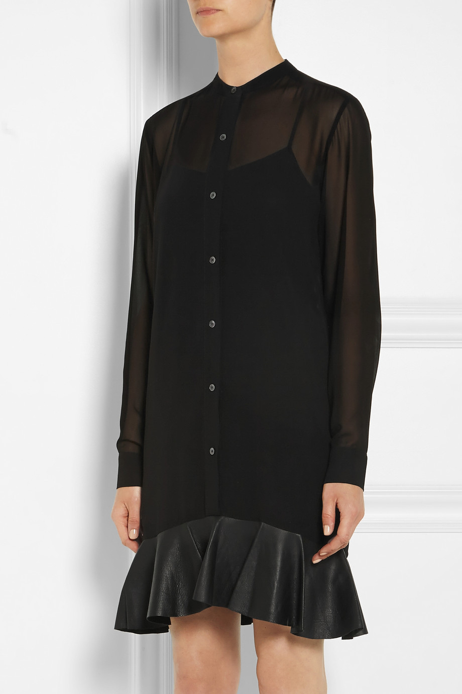 chiffon shirt gown styles for ladies