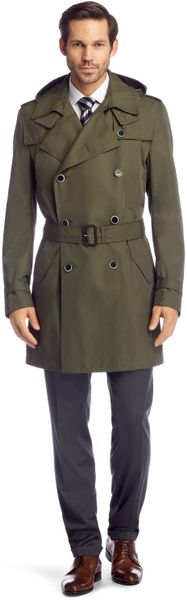 Boss Hooded Trench Coat Damon in Green for Men (Open Green) | Lyst