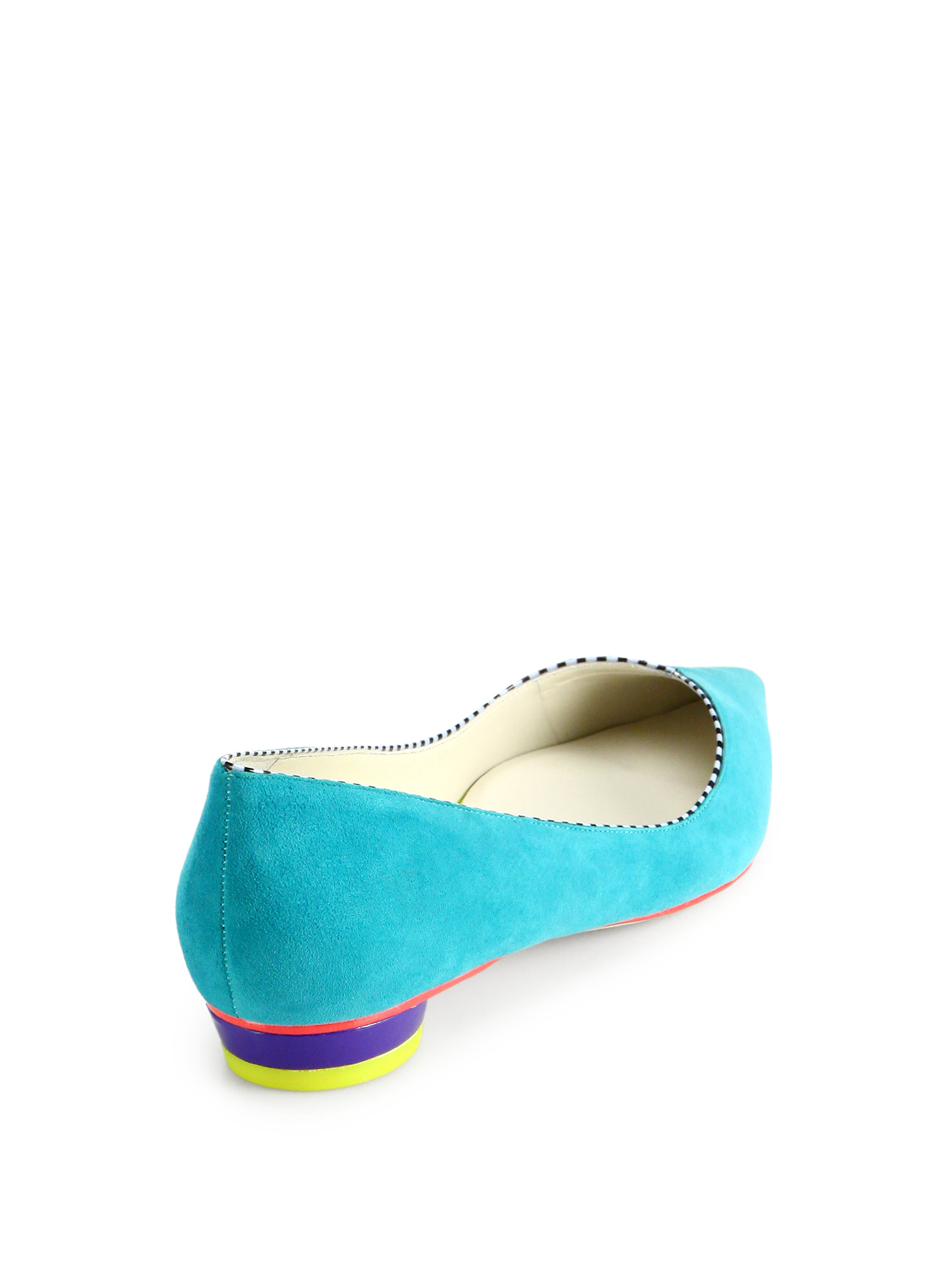 ballet flats with green soles