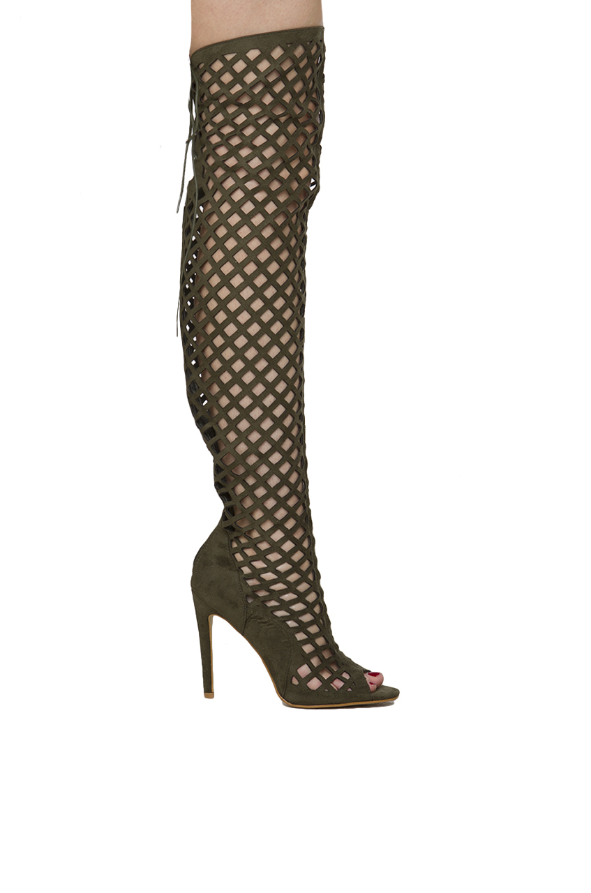 Lyst Cape Robbin Lasercut Suede Over The Knee Peep Toe Lyst Cape Robbin Lasercut Suede Over The Knee Peep Toe