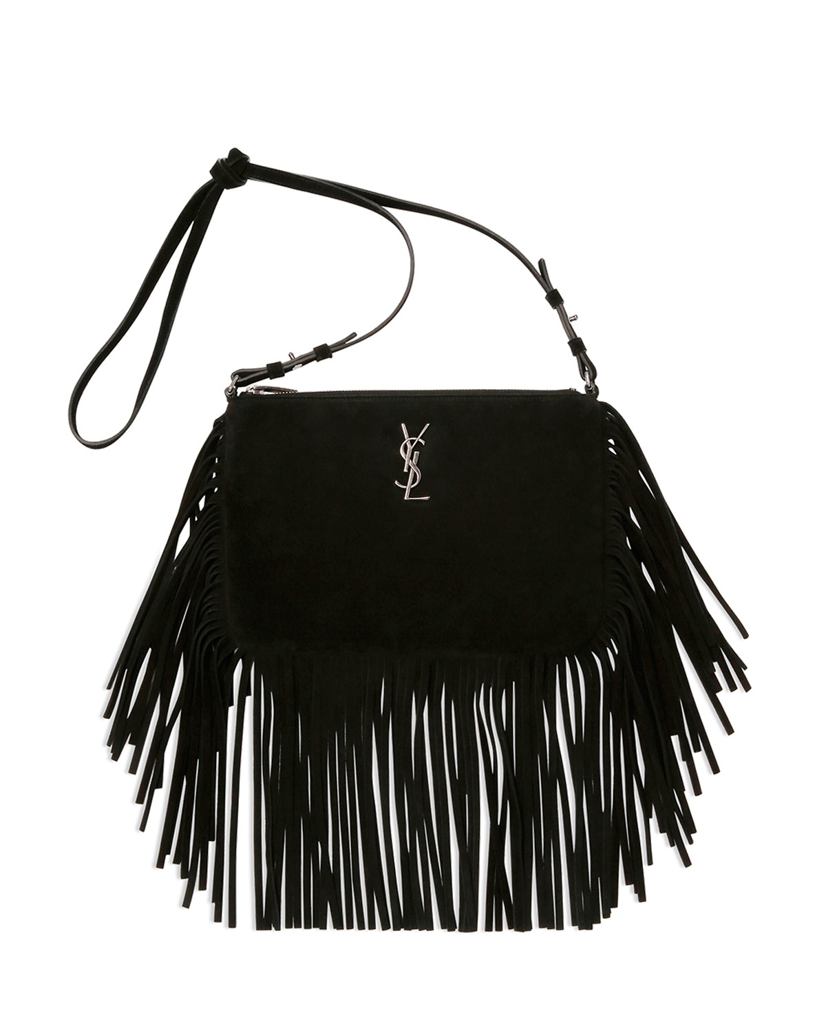 Lyst Saint Lau Monogram Small Fringed Cross Body Bag In Black Gallery