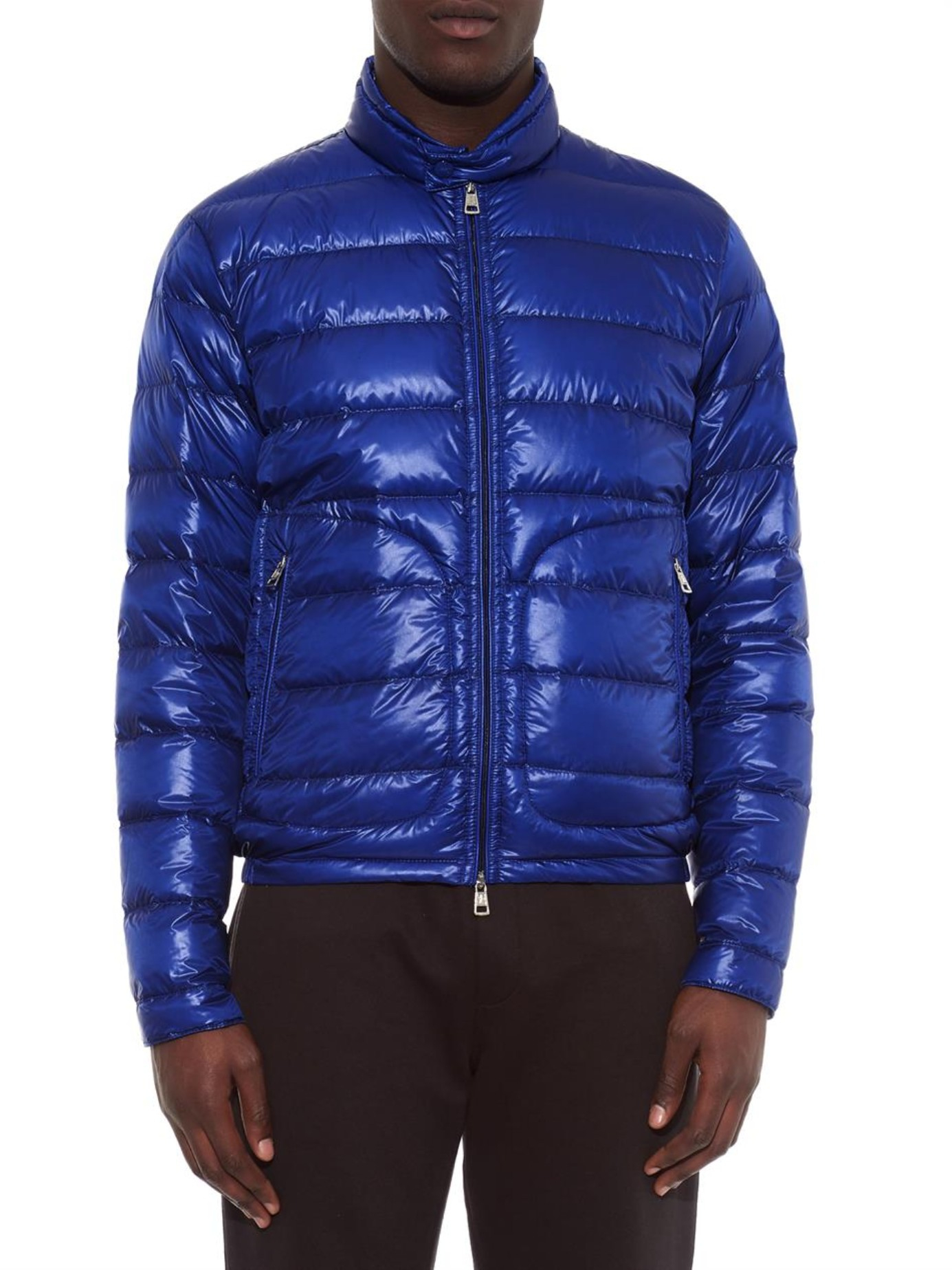 Lyst - Moncler Acorus Giubbotto Quilted Down Jacket in Blue for Men