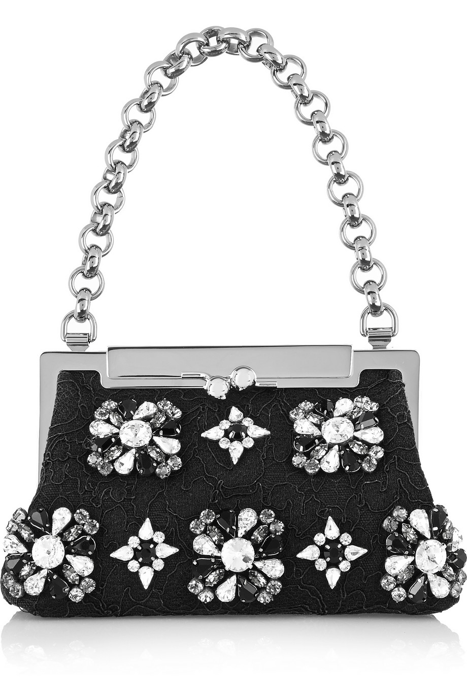 Lyst - Dolce & Gabbana Crystal-Embellished Cotton-Canvas And Lace ...