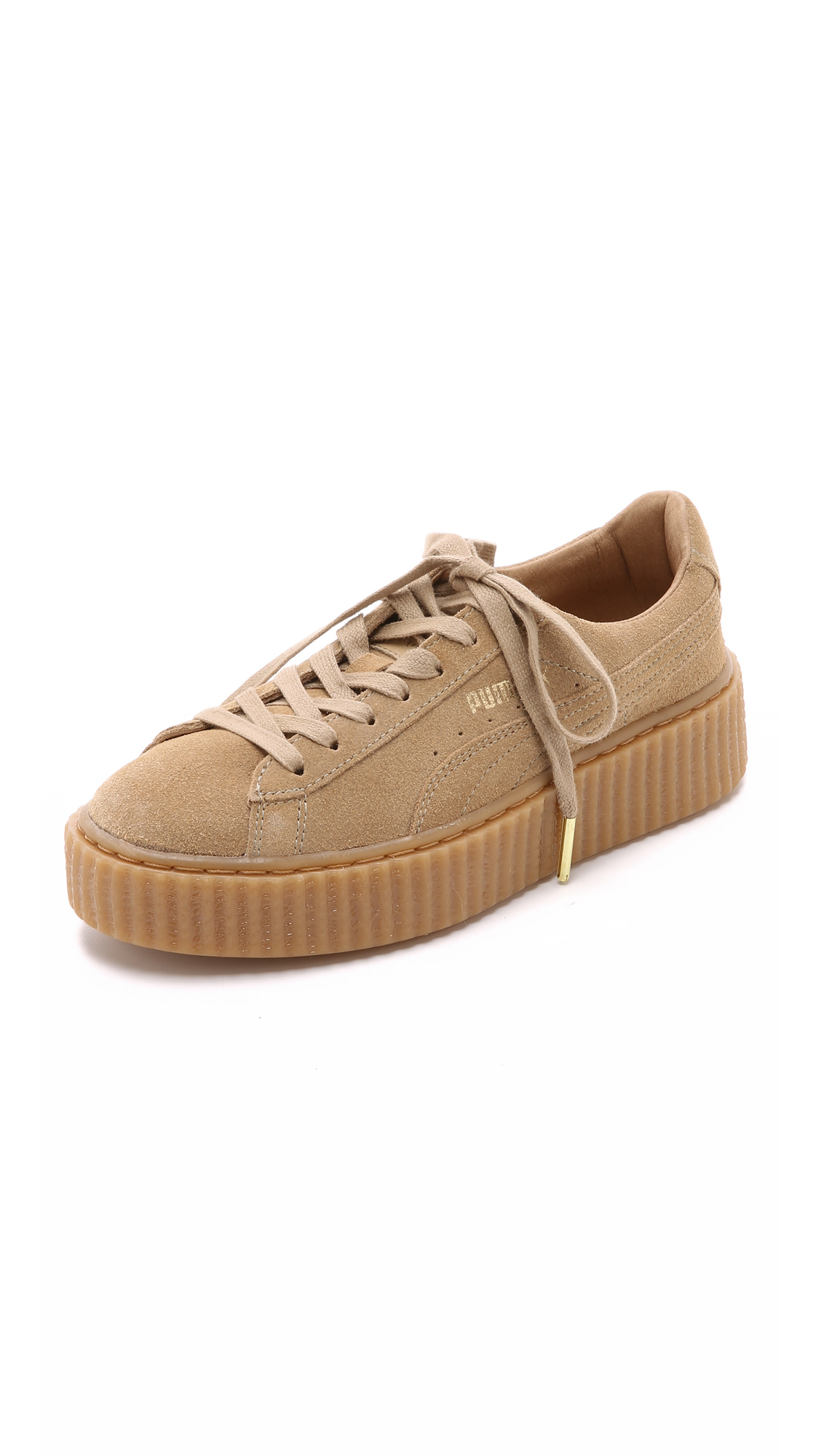 sneakers with brown sole