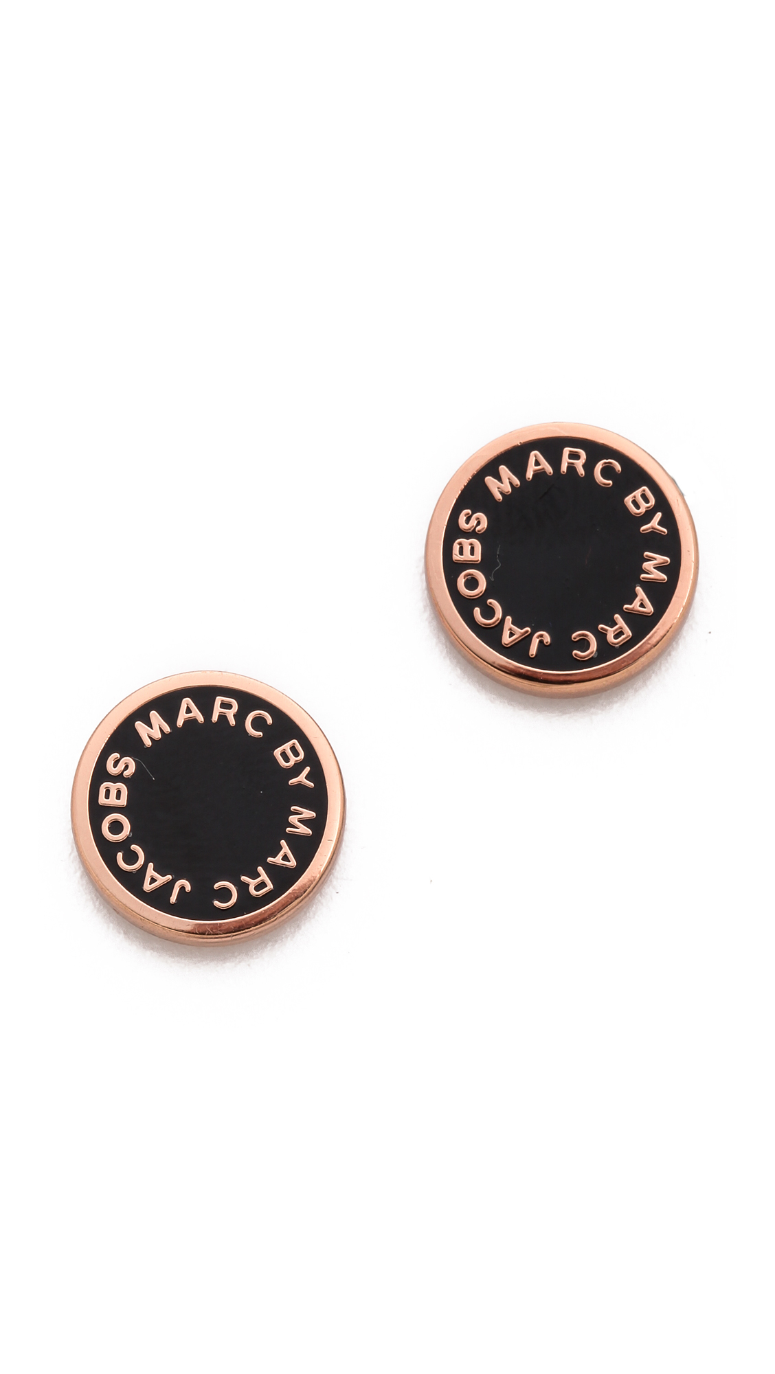 Marc By Jacobs Enamel Logo Disc Stud Earrings In Black Lyst Gallery