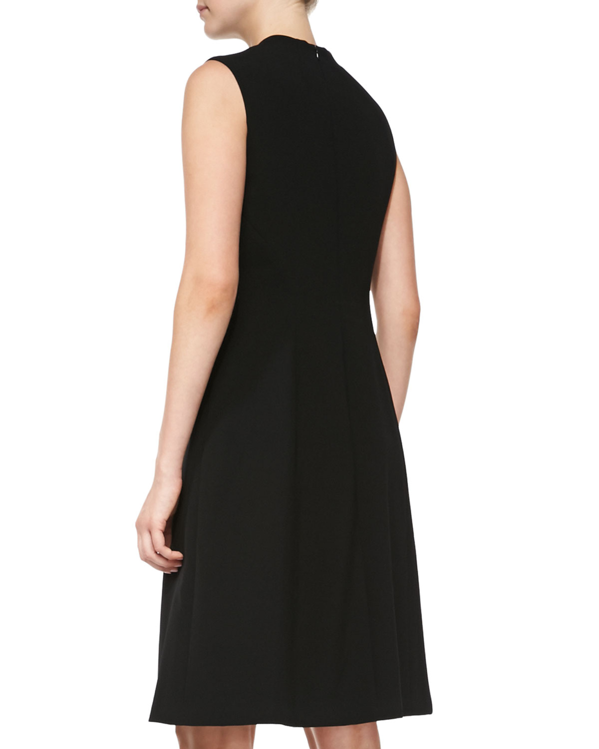 Lafayette 148 new york Ava Knit Split-Neck Dress in Black | Lyst