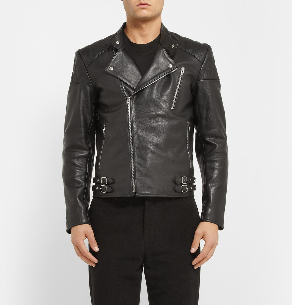 Lyst - Mcq Quilted Leather Biker Jacket in Black for Men