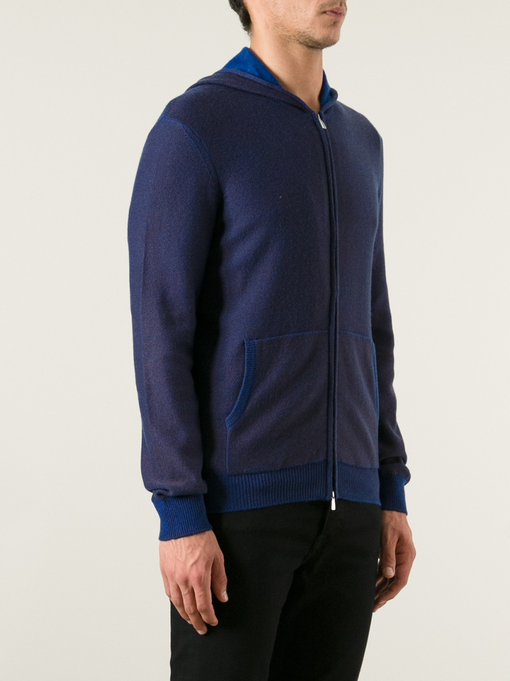 Malo Cashmere Blend Hoodie in Blue for Men | Lyst