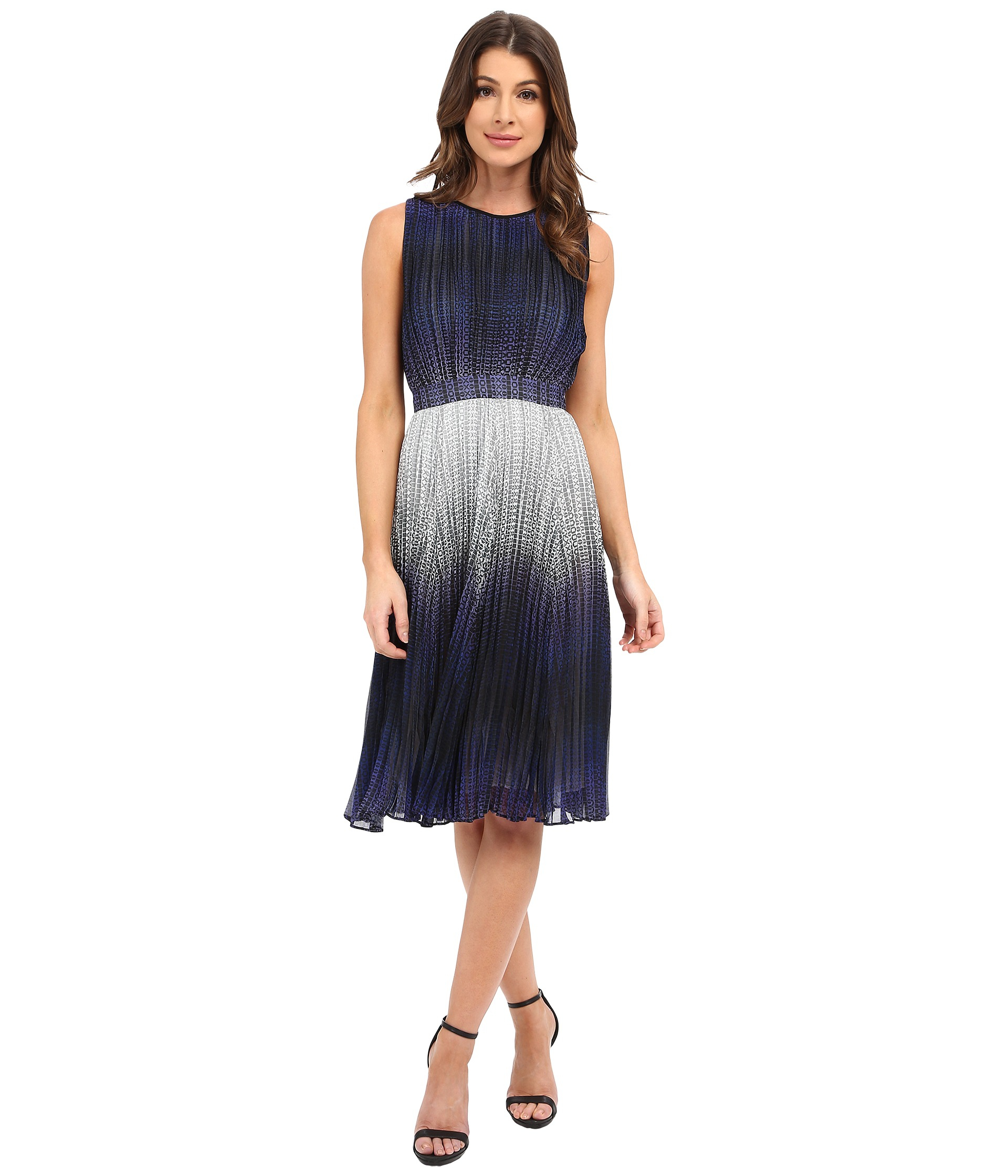 Lyst Catherine Malandrino Sleeveless Pleated Midi Dress In White Gallery