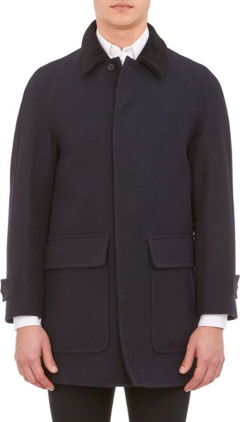 Margaret Howell Corduroy Collar Overcoat in Blue for Men (NAVY) - Lyst