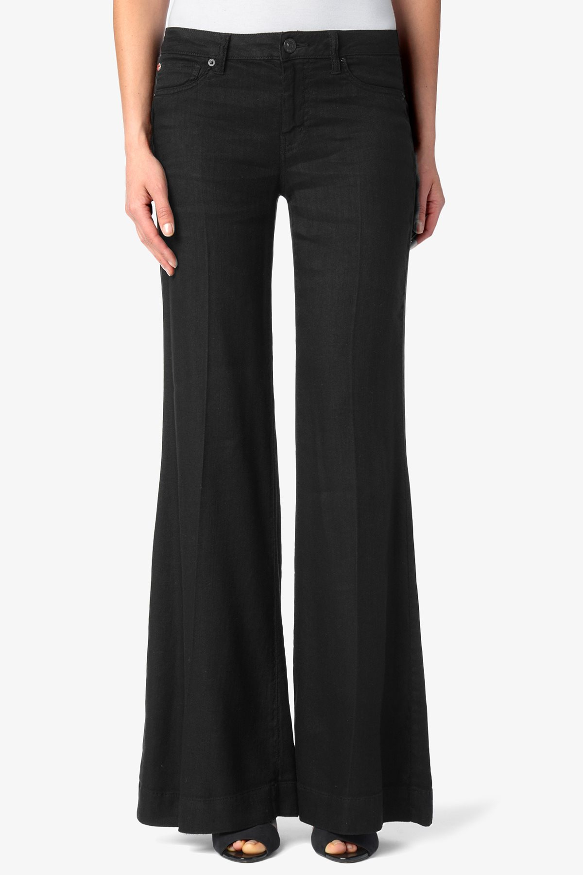Lyst - Hudson Jeans Gwen Mid-rise Wide Leg in Black