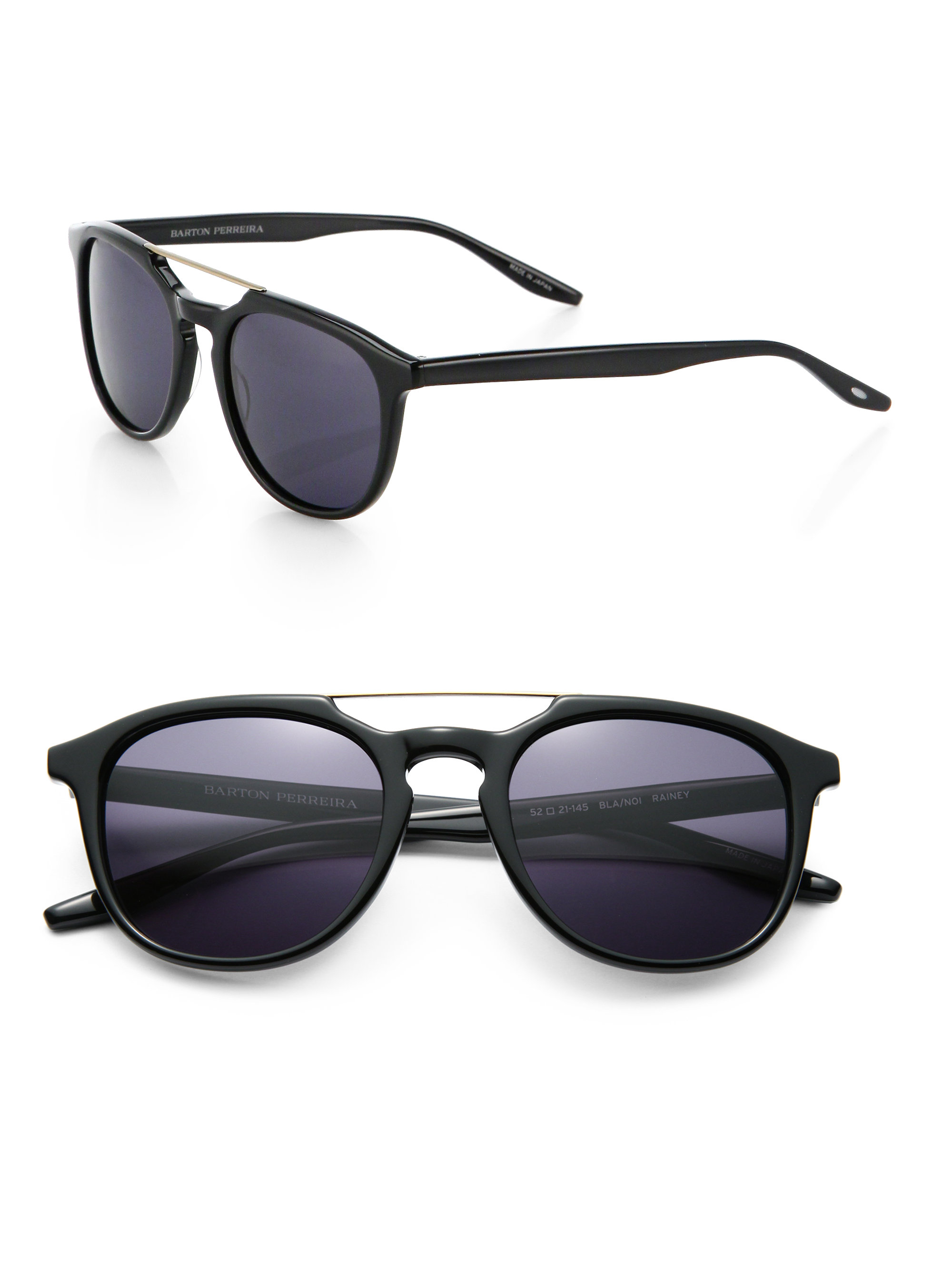 Barton perreira Rainey 52mm Square Sunglasses in Black for Men | Lyst