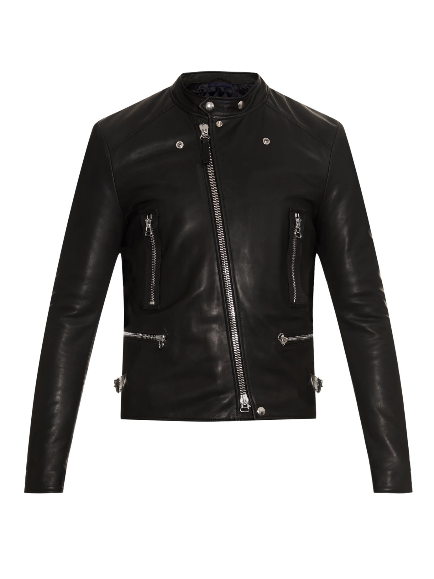 Lyst - Lanvin Leather Biker Jacket in Black for Men