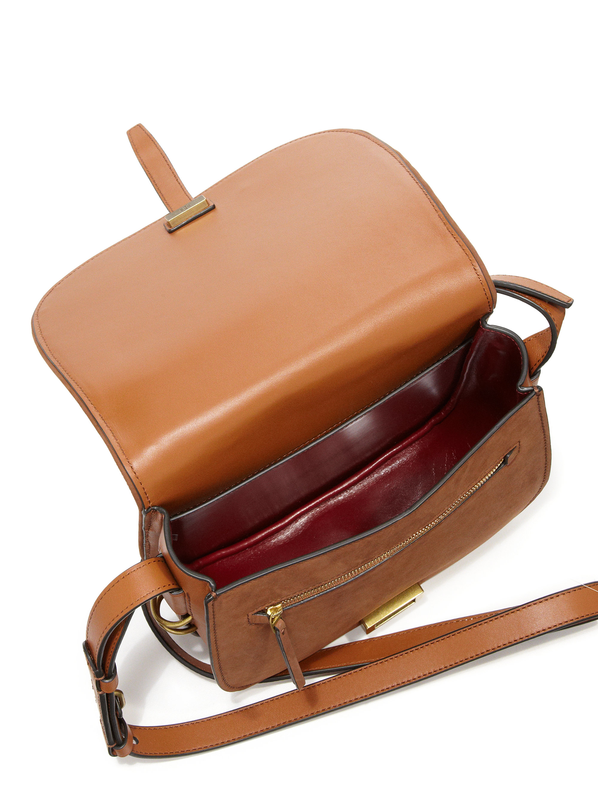Lyst Tory Burch Embroidered Suede Saddle Bag Gallery