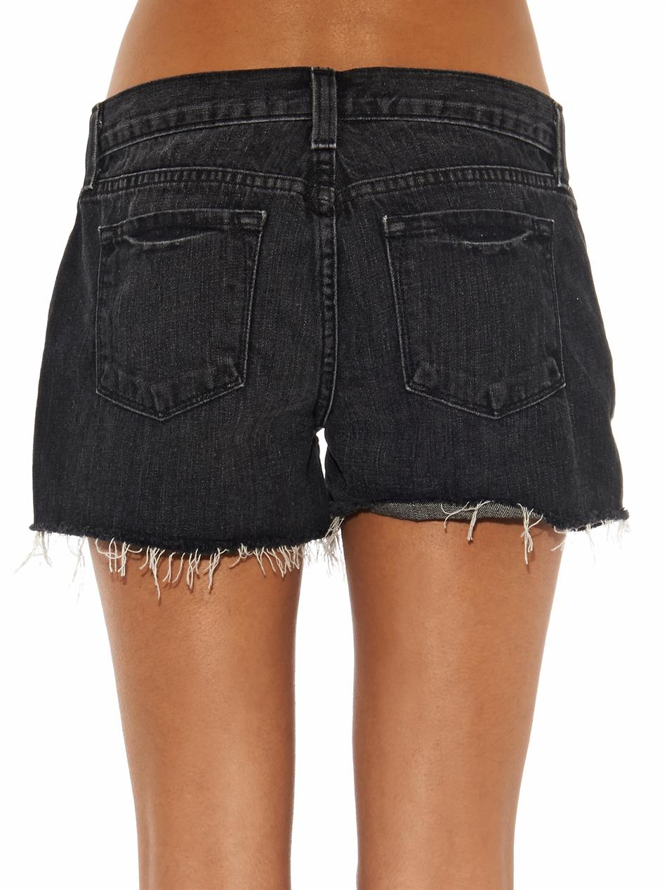 J Brand Meteorite Cut Off Denim Shorts In Black Lyst