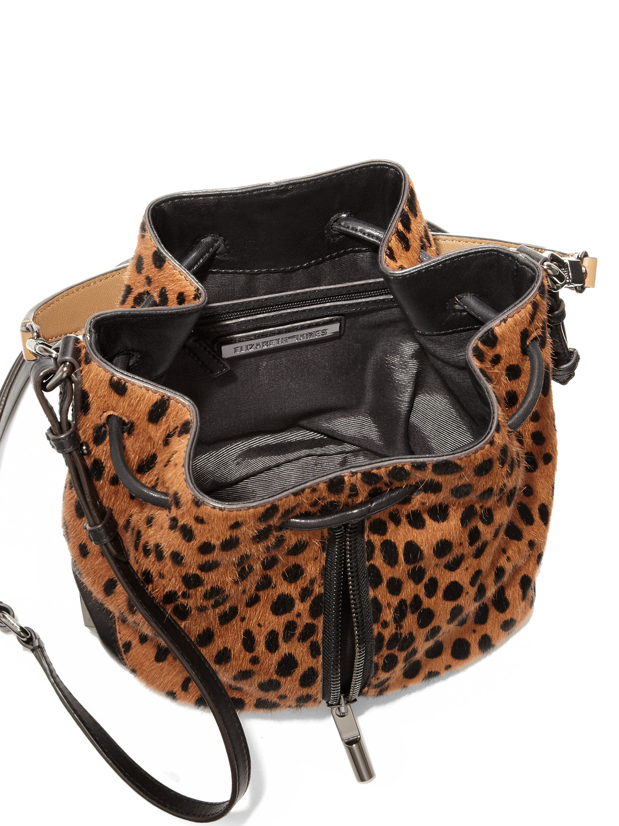 Elizabeth and james Cynnie Leopard-print Calf Hair Bucket Bag | Lyst