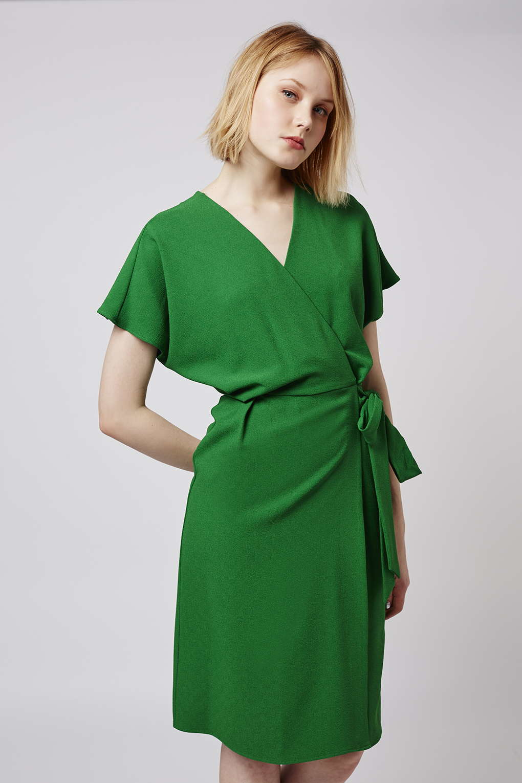 Wrap Dress in Green Lyst