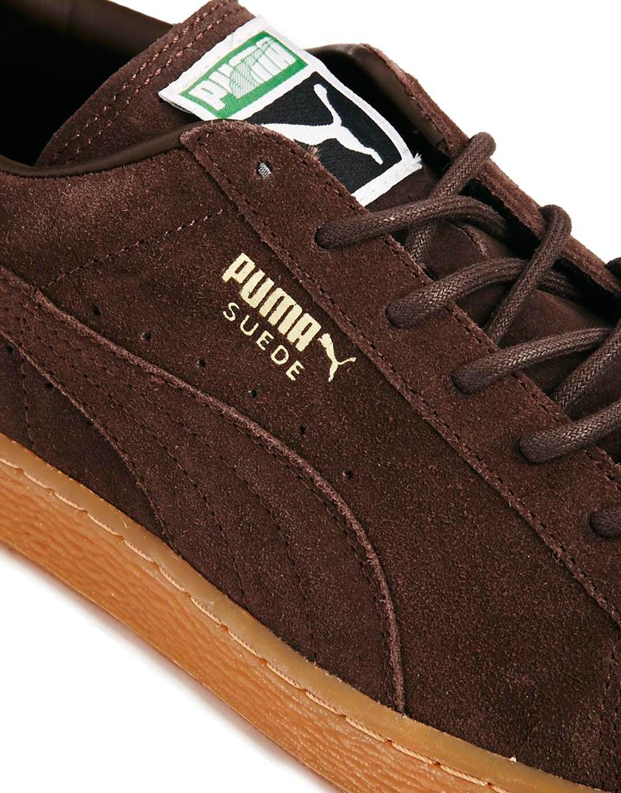 puma brown suede trainers