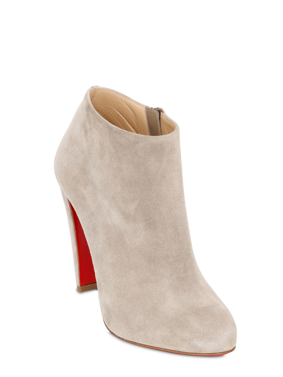 Christian louboutin Bobsleigh Suede Ankle Boots in Beige | Lyst