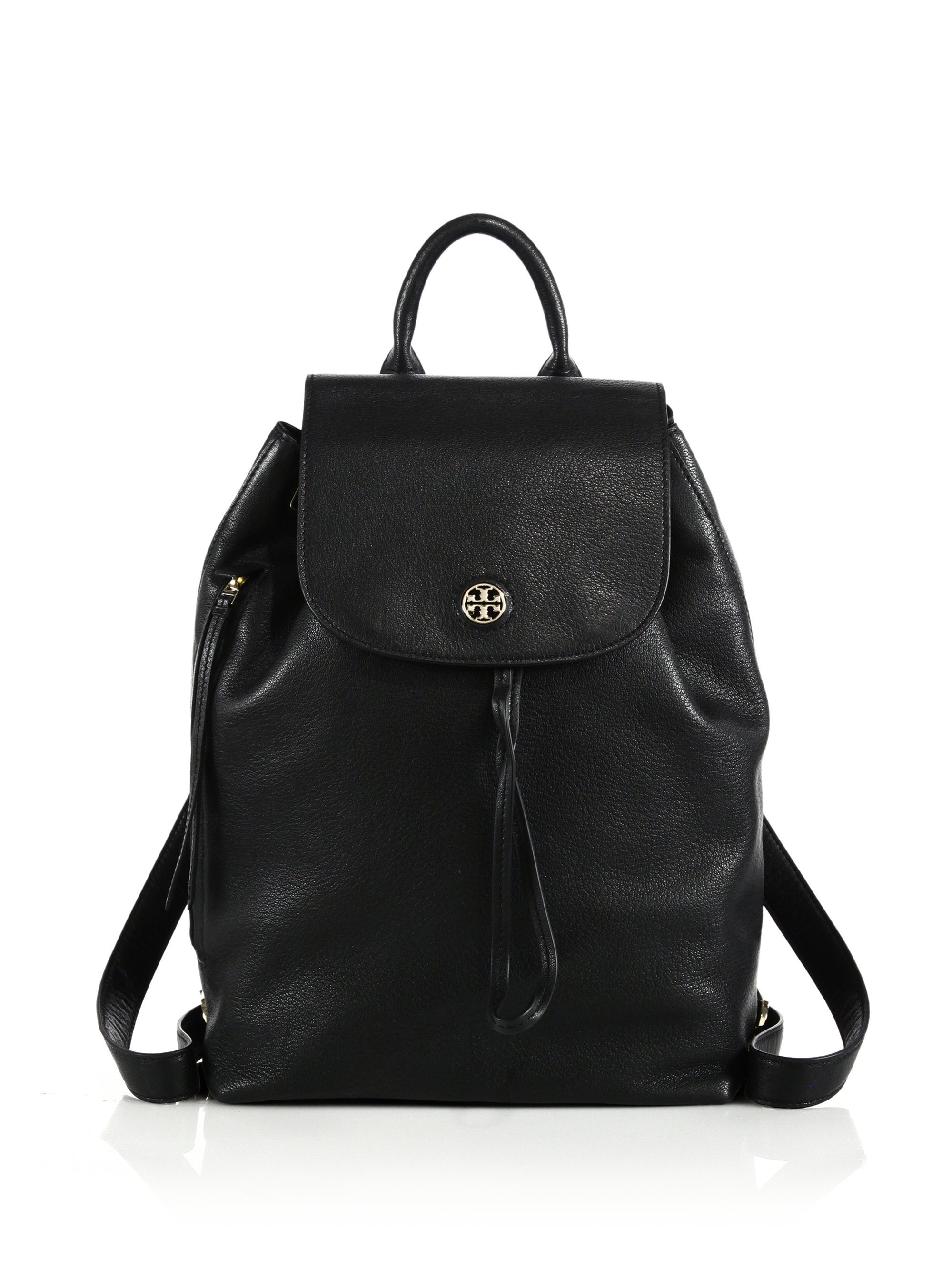 Lyst - Tory Burch Brodie Leather Backpack in Black