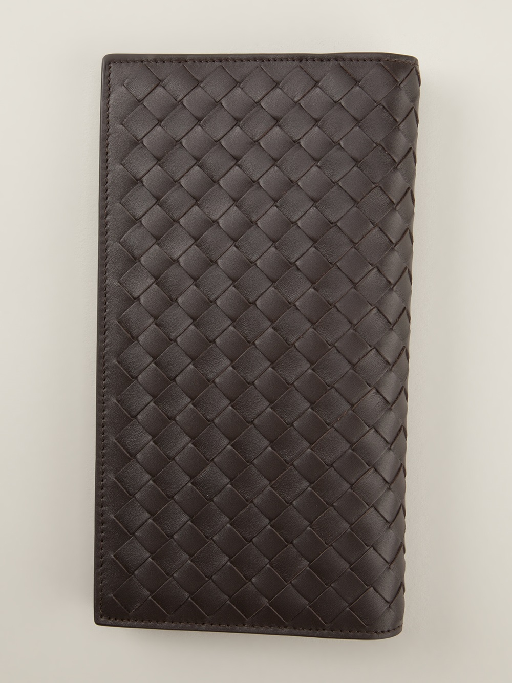 Lyst - Bottega veneta Long Woven Bifold Wallet in Brown