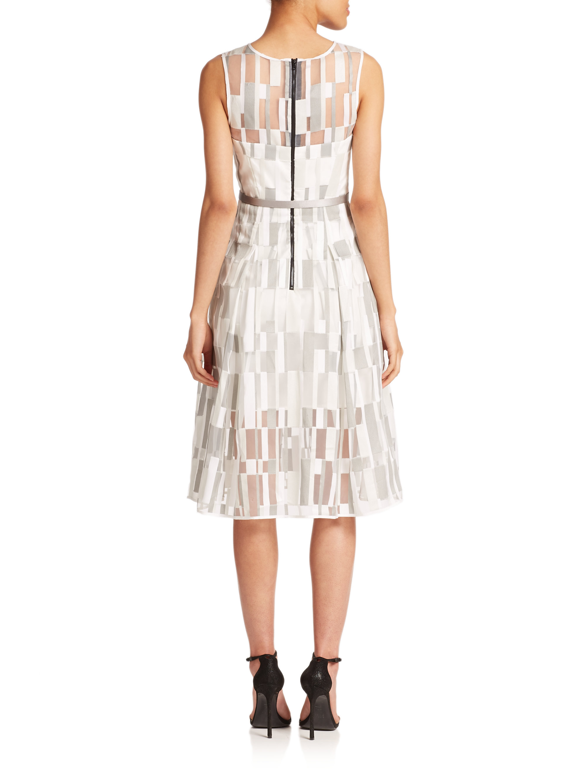 Milly Cubist Fil Coupe Dress in Gray | Lyst