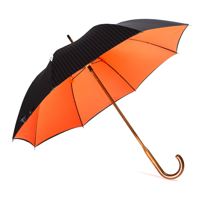 London undercover Navy Pinstripe / Orange City Gent Umbrella in Blue