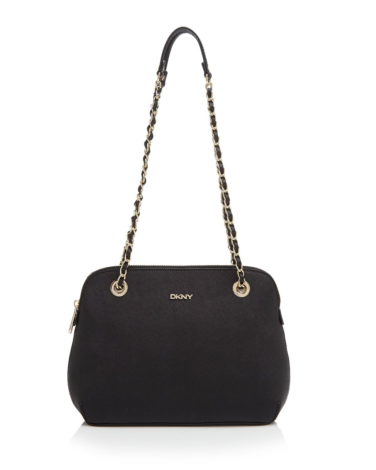 Lyst Dkny Shoulder Bag Round Saffiano Chain Handle In Black Gallery