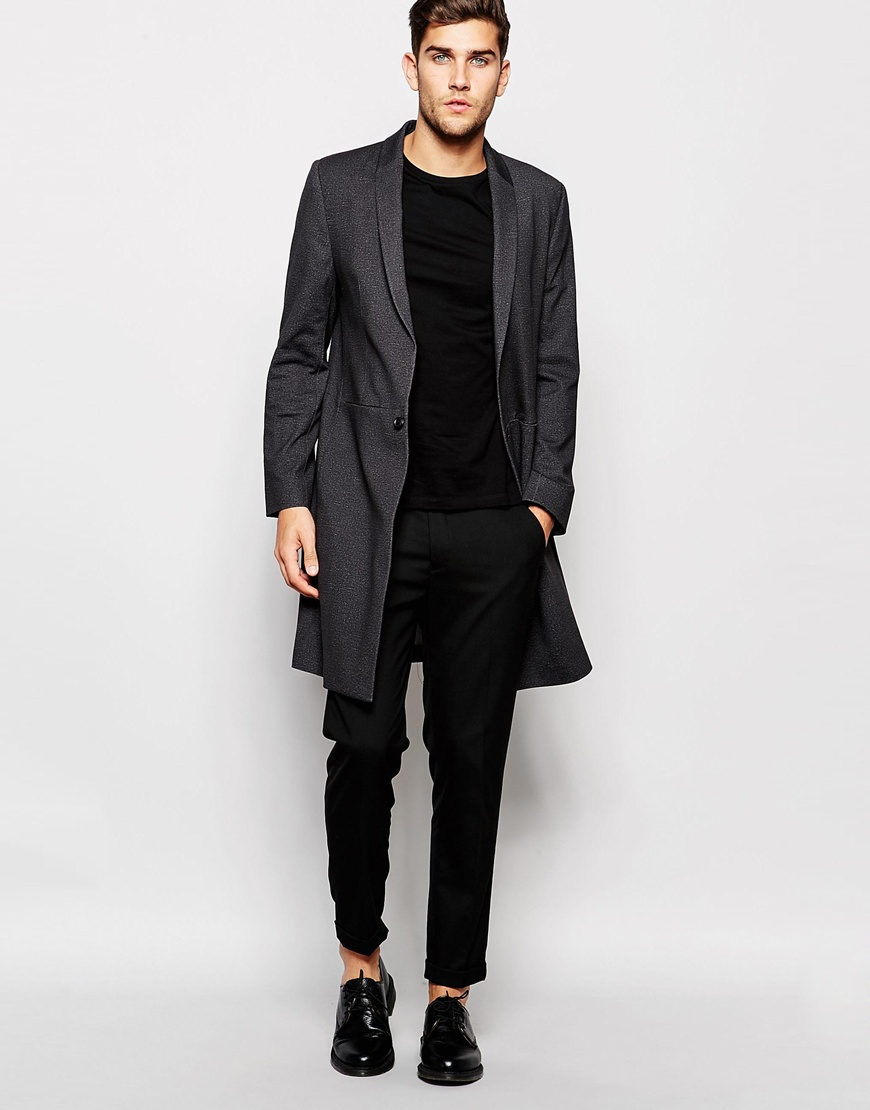 Asos Slim Longline Blazer in Gray for Men | Lyst