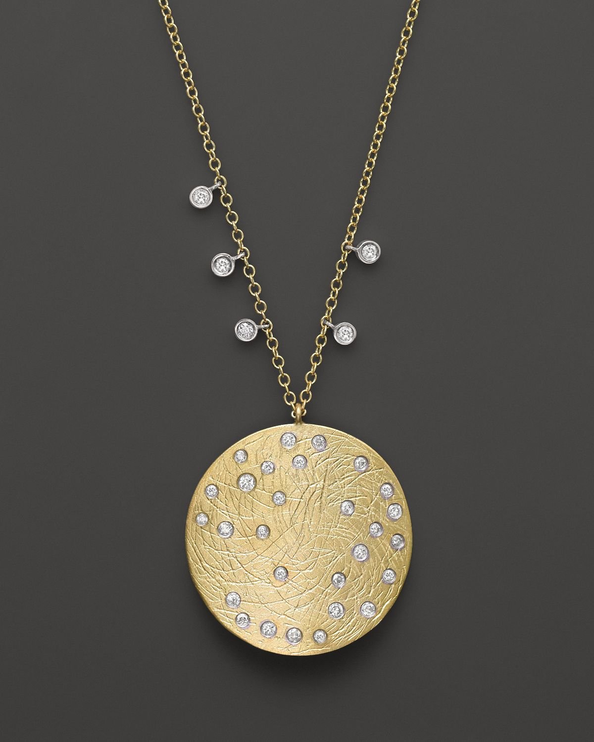 Meira t 14k Yellow & White Gold Large Disc Necklace, 16