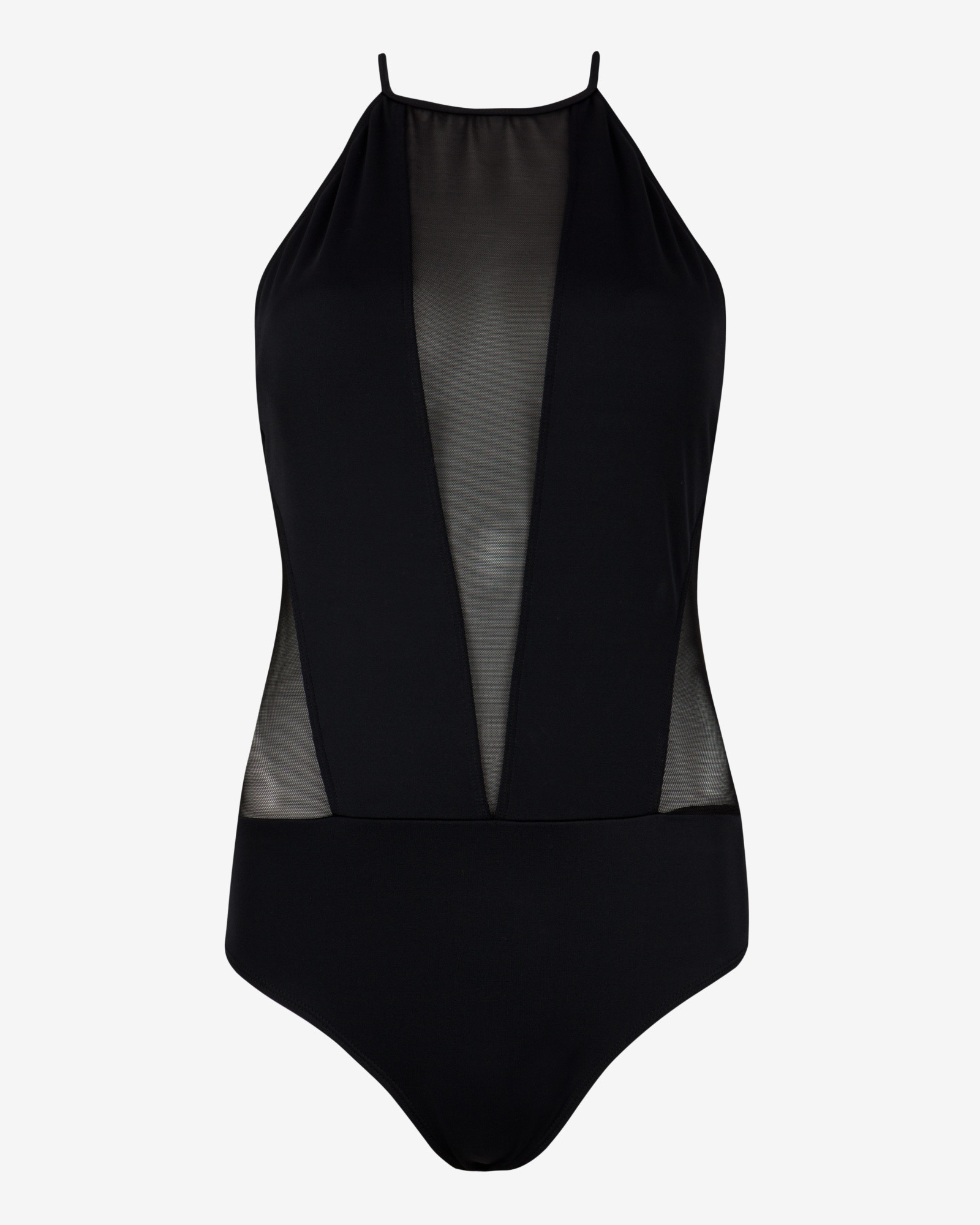 Ted Baker Mesh Panel Swimsuit In Black Lyst