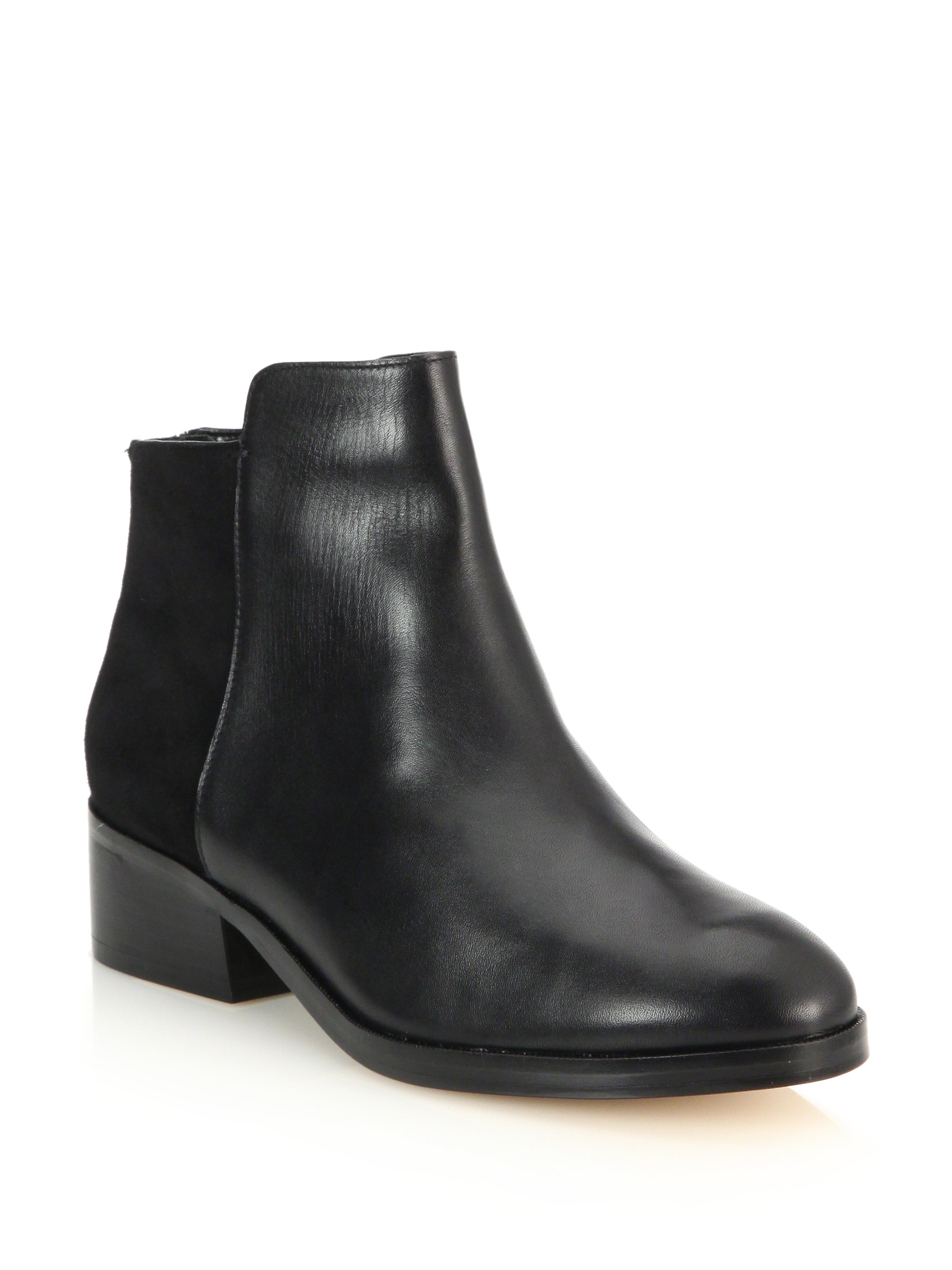 Lyst - Cole Haan Elion Leather & Suede Ankle Boots in Black