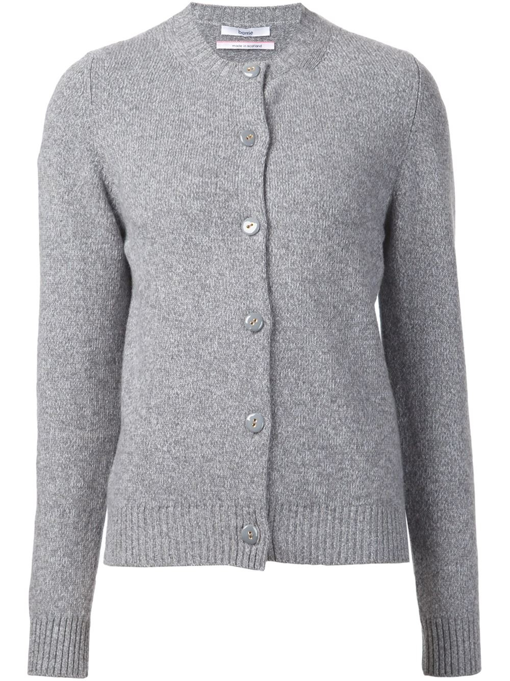 Barrie Elbow Patch Cardigan Sweater in Gray (Grey) | Lyst