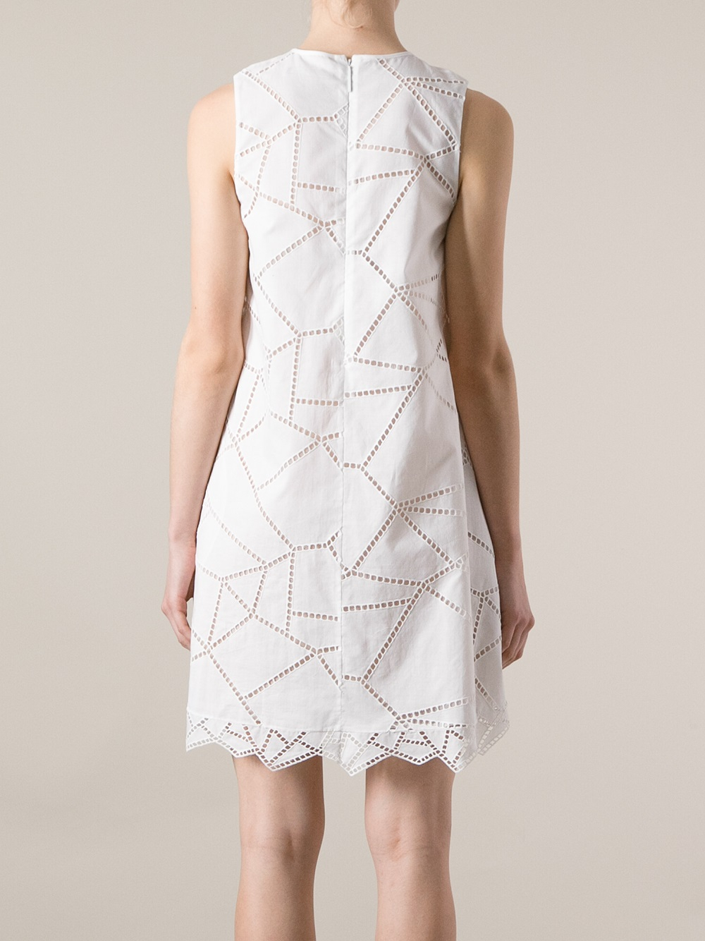 geometric white dress