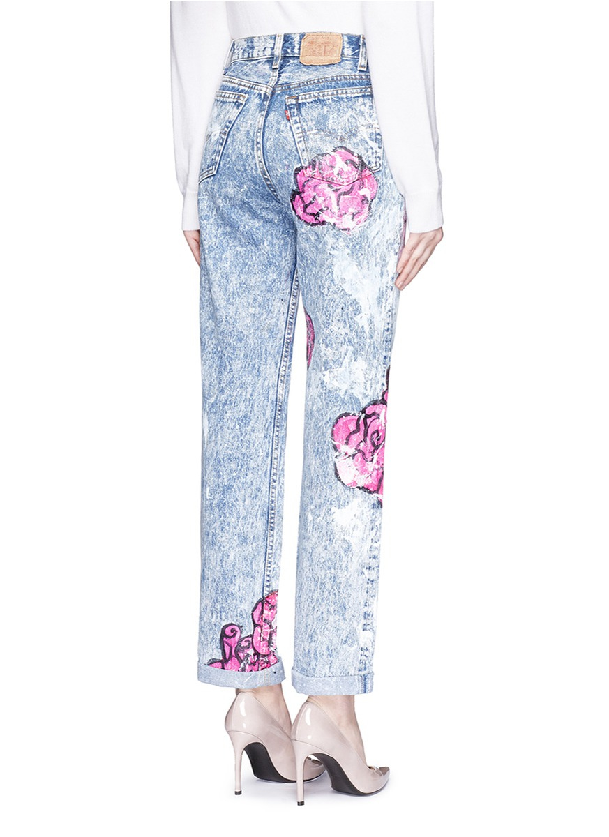 Lyst - Rialto Jean Project One Of A Kind Hand-painted Rose Vintage ...