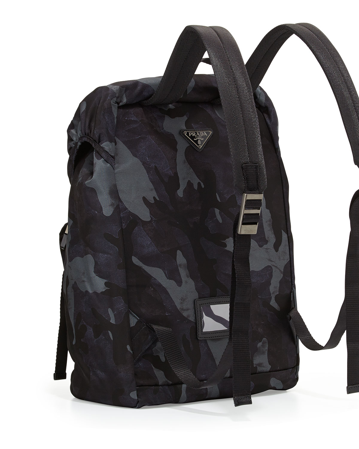 prada grey cloth backpack  
