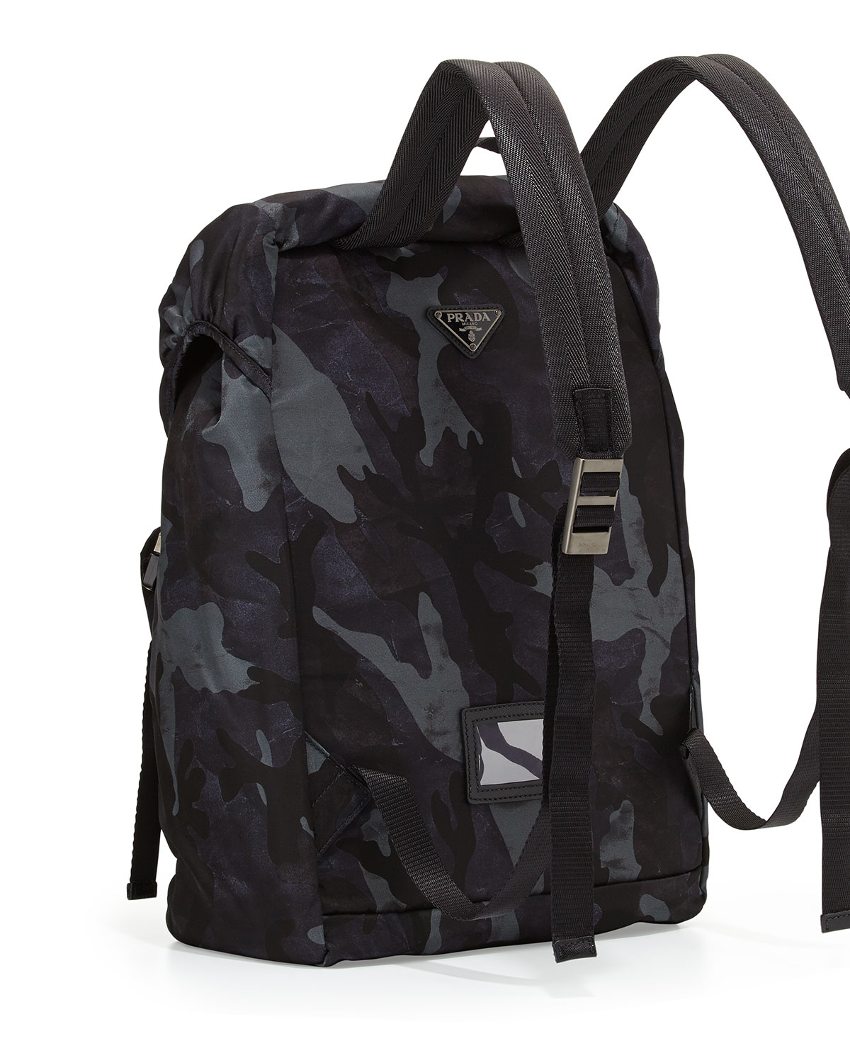 Prada Nylon Double-Buckle Backpack in Blue for Men | Lyst