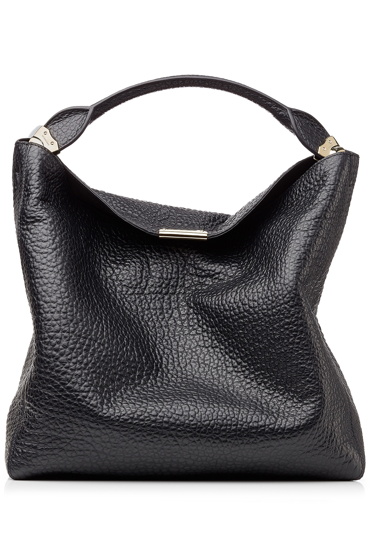 Lyst Burberry Lindburn Embossed Leather Hobo Bag Black In Gallery