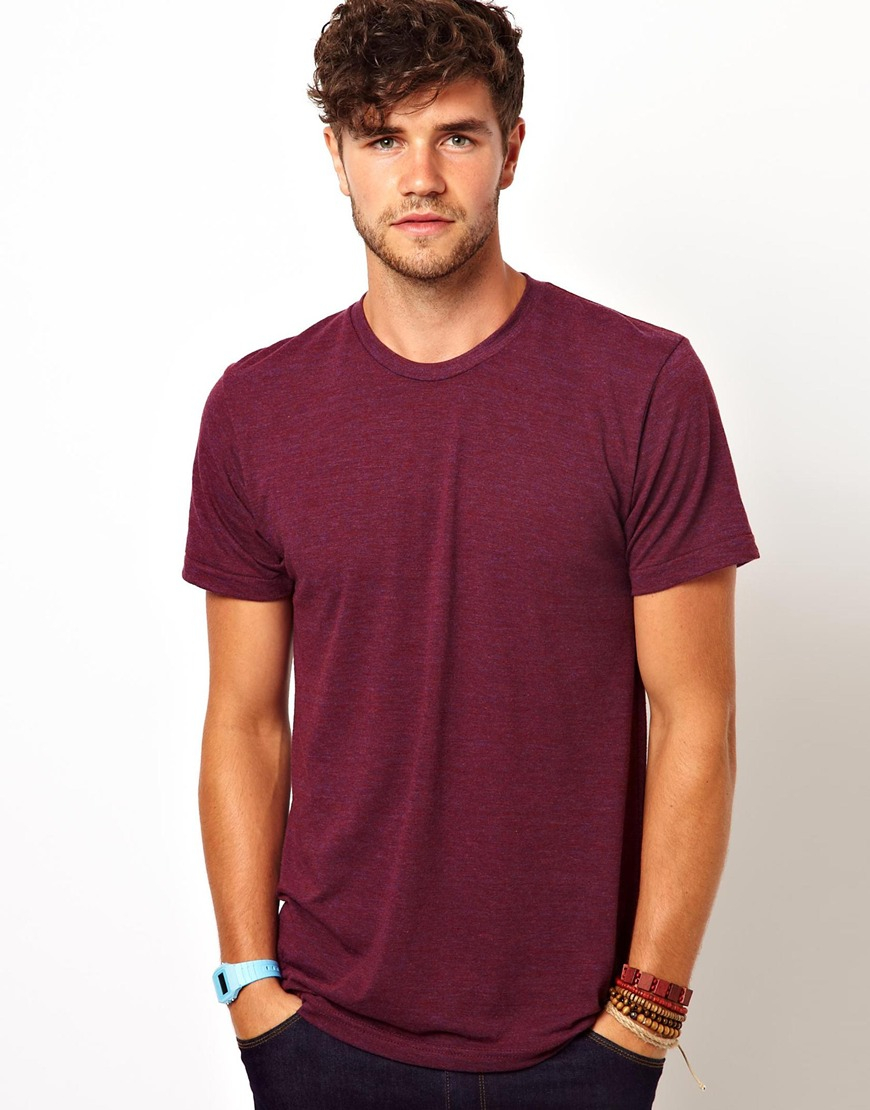 Lyst - American Apparel T-shirt in Tri Blend in Purple for Men