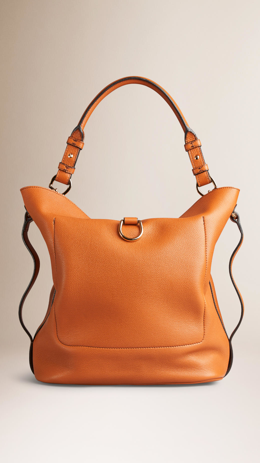 Lyst - Burberry Medium Buckle Detail Leather Hobo Bag in Brown