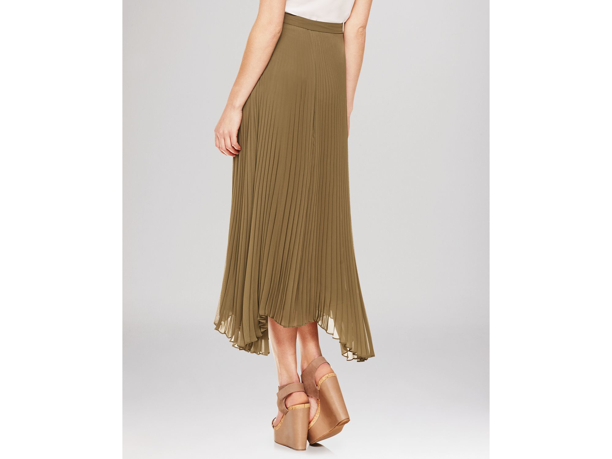 Pleated Handkerchief Hem Dress