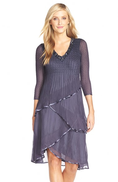Lyst - Komarov Tiered Chiffon A-line Dress in Purple