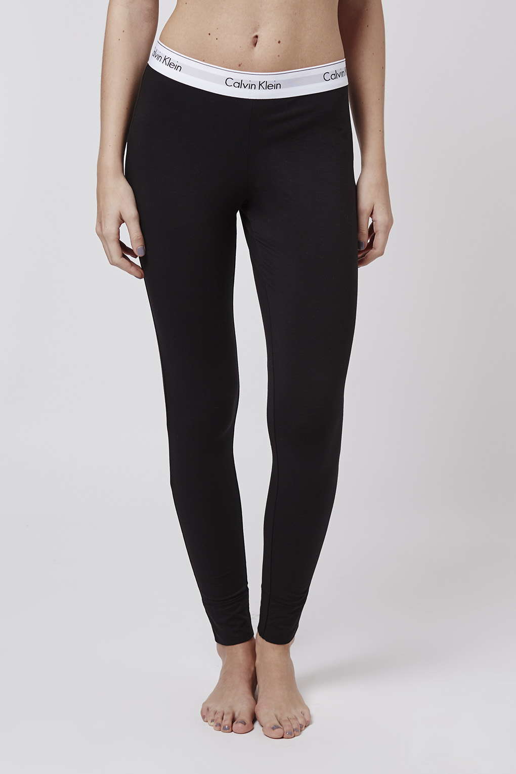 Topshop Modern Cotton Black Leggings By Calvin Klein In Black Lyst