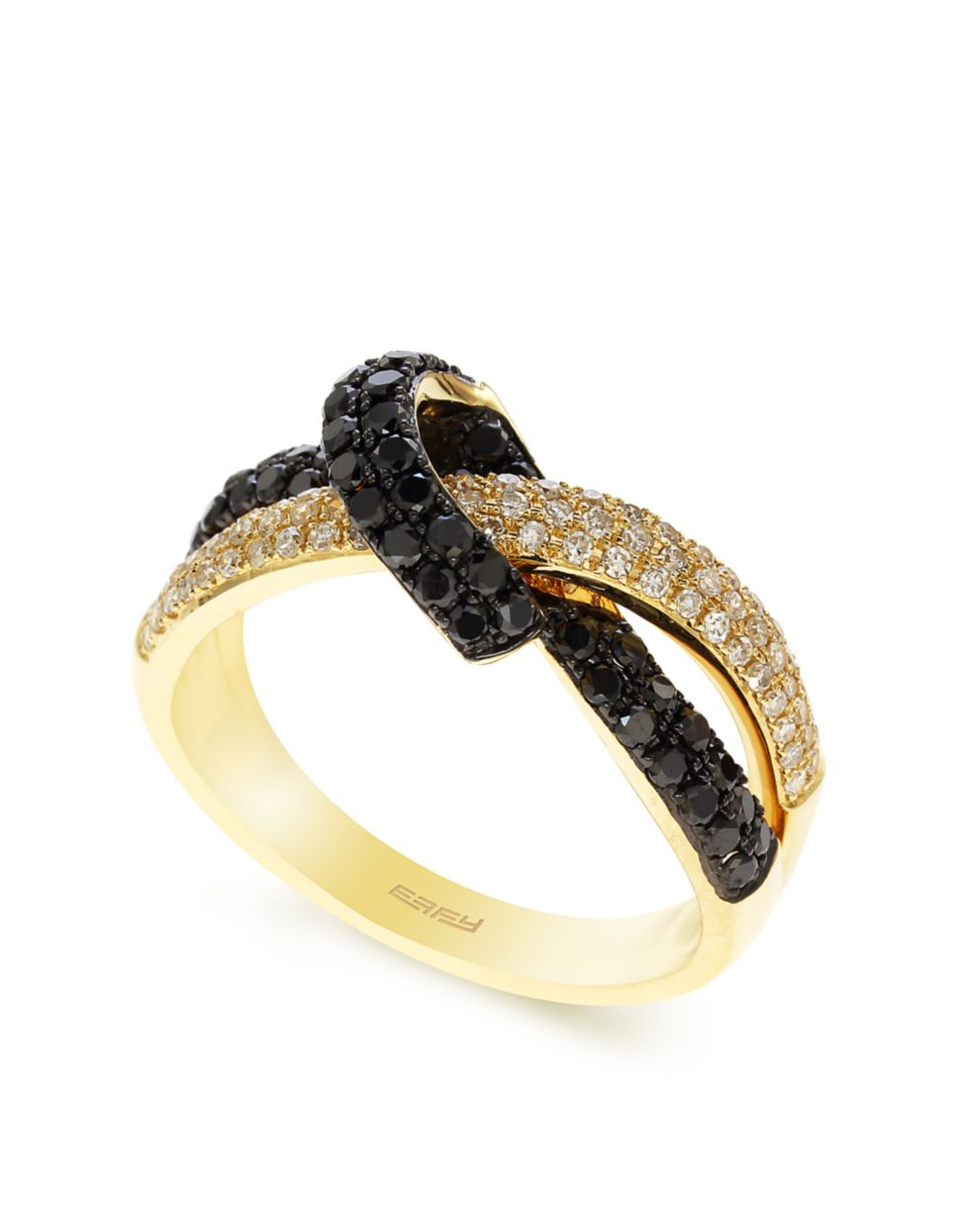 Effy Black And White Diamond 14k Yellow Gold Ring, 0.80 Tcw in Gold ...
